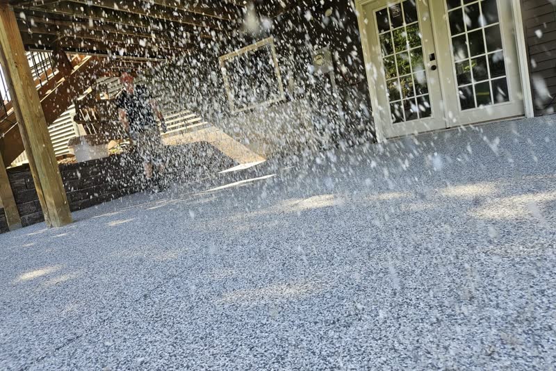 Restored outdoor patio with Apex tier flexible urethane finish