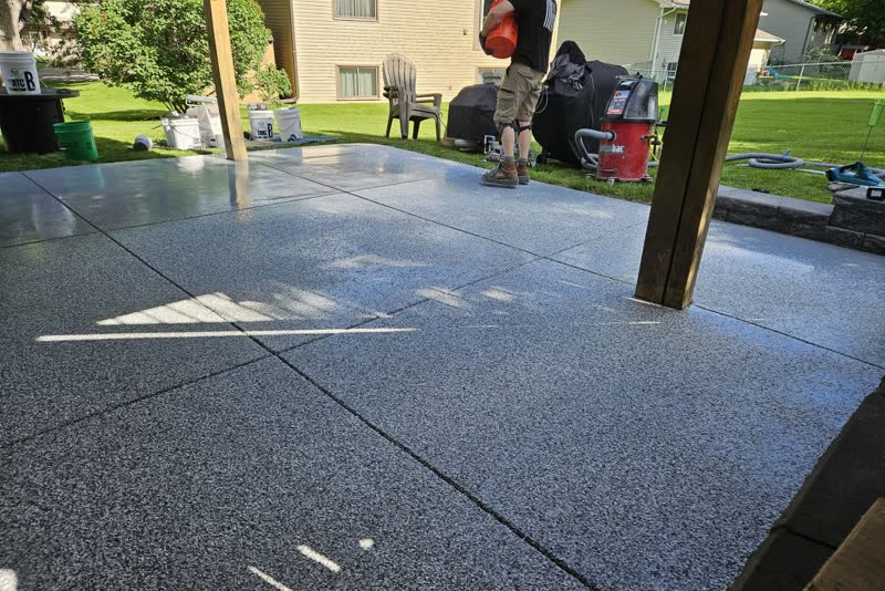 Victoria patio with outdoor coating finish